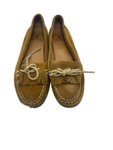 Load image into Gallery viewer, Lucky Brand Shoes Womens 9 Tan Slip On Moccasin Loafers Penna Blue Jeans America
