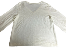 Load image into Gallery viewer, Garnet Hill Shirt Womens Large Off White Oversized Linen Blend V-Neck Blouse
