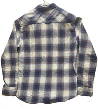 Load image into Gallery viewer, STOIC Shirt Adult Large Blue Ivory Button Up Flannel Plaid Pocket Casual Mens
