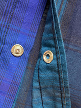 Load image into Gallery viewer, Levi's Shirt Adult Large Blue Gray Plaid Western Pearl Snaps Pockets Cowboy Mens
