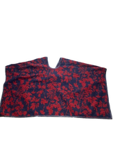 Load image into Gallery viewer, BCBGMaxazria Sweater Womens One Size Red Navy Across Cape Poncho Cozy 48" Ladies
