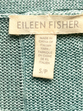 Load image into Gallery viewer, Eileen Fisher Sweater Womens Small Green 100% Linen Oversized Tunic Open Knit
