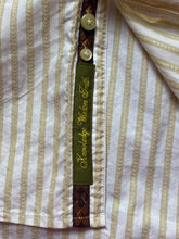 Load image into Gallery viewer, Robert Graham Shirt Adult Medium Golden Tan Stripes Embroidered Rayon Silk Mens
