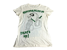Load image into Gallery viewer, Ninjasaurus Shirt Womens Small White Ninja Dinosaur Classic Kidcore Ladies

