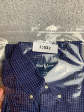 Load image into Gallery viewer, Ralph Lauren Shirt Adult Large Blue Grid Checkered Button Up Blake Blue Pony Men
