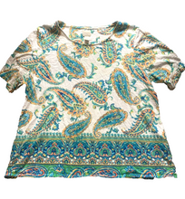 Load image into Gallery viewer, Chicos Shirt Womens 3 AOP Paisley Blouse Flowy Peacock Plus Ladies
