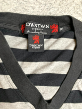 Load image into Gallery viewer, DWNTWN Express Shirt Adult Extra Large Black Y2K Stripe Patches Crest Lion Mens
