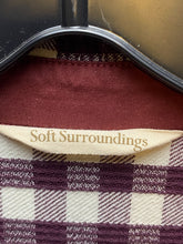 Load image into Gallery viewer, Soft Surroundings Shirt Womens Medium Burgundy Plaid Tunic Patchwork Ladies
