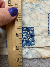 Load image into Gallery viewer, VTG Hukapoo Shirt Womens Large 18 Blue Orange AOP Abstract Nylon Button Up 70s
