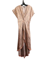 Load image into Gallery viewer, America &amp; Beyond Cover Up Womens Medium Peach Leopard Print Kaftan Swimwear A&amp;B
