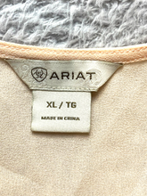 Load image into Gallery viewer, Ariat Shirt Womens Extra Large Peach Oversized Embroidery Boho Peasant Ladies
