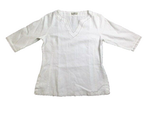 Load image into Gallery viewer, JMP Shirt Womens Medium Half Sleeve Plain Casual Linen Blouse V-Neck Ladies
