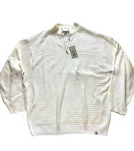 Load image into Gallery viewer, Stacy Adams Sweater Adult 3X Ivory 1/4 Zip Mock Neck Elbow Patch Style Mens NWT
