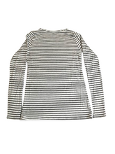 Load image into Gallery viewer, Eileen Fisher Shirt Womens Small Gray White Striped Casual Comfy Pullover Ladies
