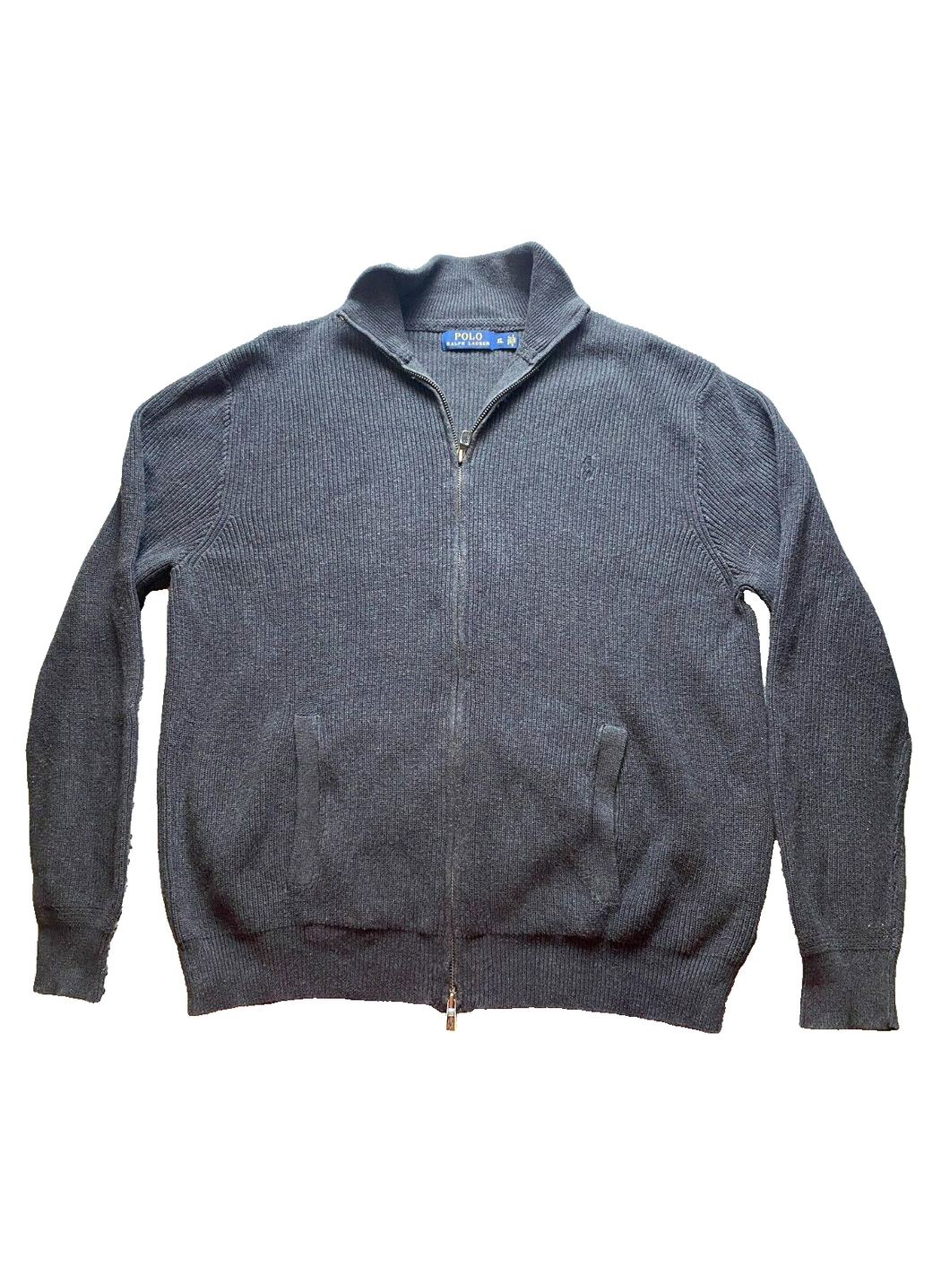 POLO Ralph Lauren Sweater Adult Extra Large Charcoal Full Zip Outerwear Mens