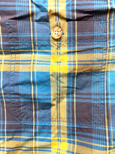 Load image into Gallery viewer, Duluth Shirt Adult Extra Large Tall Teal Yellow Plaid Untucked Relaxed Fit Mens
