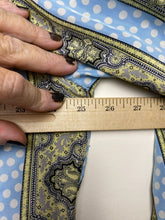 Load image into Gallery viewer, VTG CEO Shirt Womens 38 Light Blue Button Up Polkadots Paisley Hippie Boho 70s

