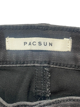 Load image into Gallery viewer, Pacsun Jeans Womens 26x27 Black Denim Destroyed Raw Hem Rayon Spandex Grunge

