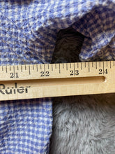 Load image into Gallery viewer, ZARA Shirt Adult Large Blue White Gingham Checkered Button Up Collared Camp Mens
