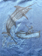 Load image into Gallery viewer, Guy Harvey Shirt Adult Large Blue Button Up AFTCO Bluewater Marlin Fish Boat Men
