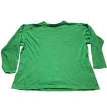 Load image into Gallery viewer, VTG Mask Shirt Womens Large Green Abstract Face Shapes Artsy Oversized 70s 80s
