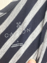 Load image into Gallery viewer, Caslon Dress Womens Large Navy Gray Sundress Lagenlook Maxi Rayon Spandex
