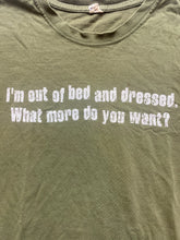 Load image into Gallery viewer, VTG Out Of Bed and Dressed Shirt Adult Medium Funny Word Line Streetwear 90s Men
