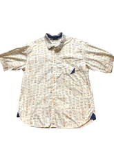 Load image into Gallery viewer, Sean John Shirt Adult Extra Large Beige AOP Spellout Logo Button Up Graffiti Men
