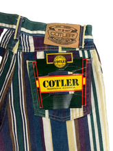 Load image into Gallery viewer, Cotler Shorts Womens 14 (25x12) Maroon Blue Green Stripe Bermuda Flat Front NWT
