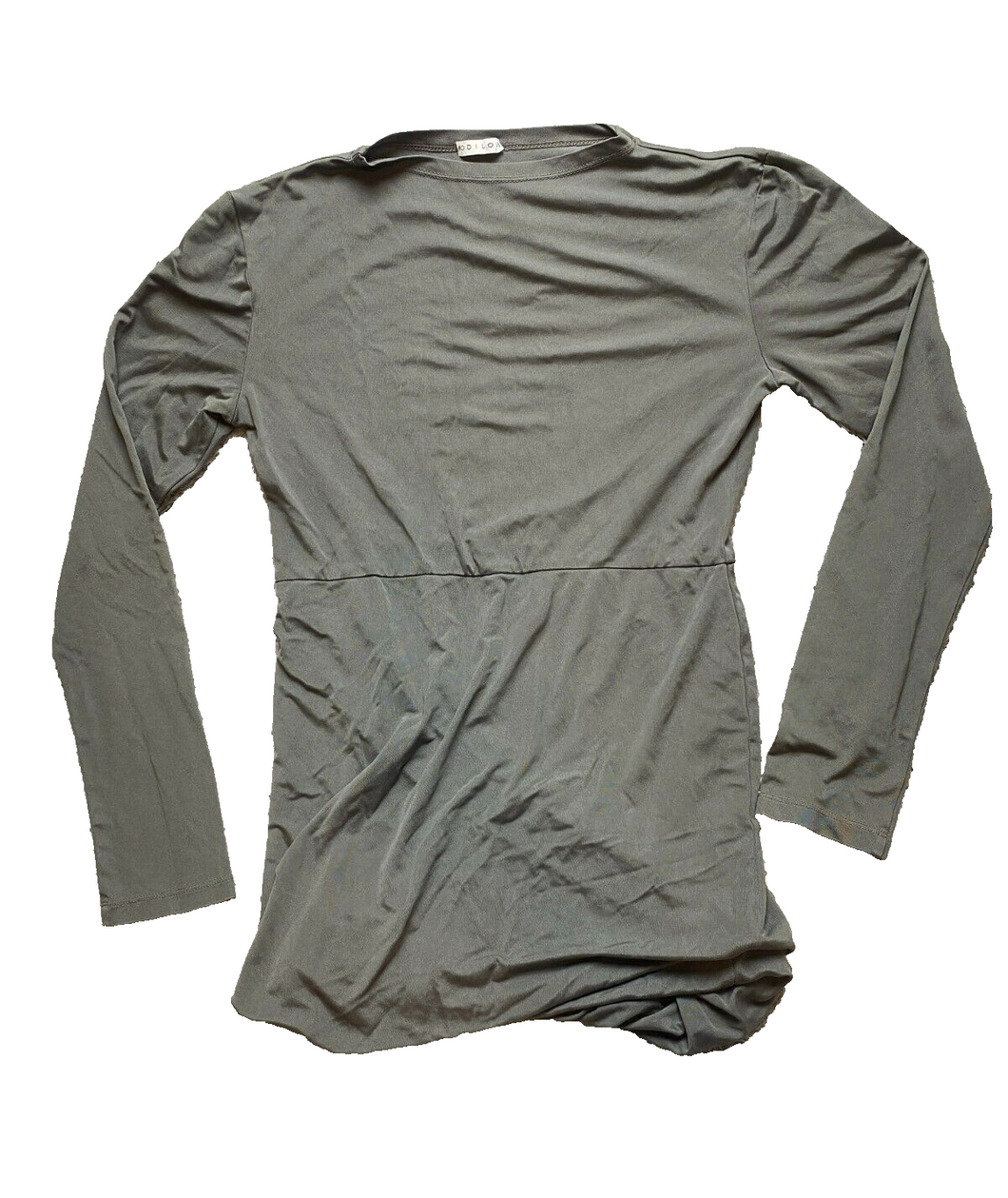 Odilon Dress Womens 10 Medium Pewter Gray Silk Jersey Mini Bodycon Ladies