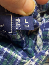 Load image into Gallery viewer, Vineyard Vines Shirt Youth Large Green Blue Whale Flannel Button Up Casual Boys
