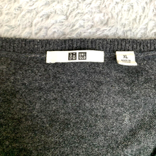 Load image into Gallery viewer, UNIQLO Sweater Adult Extra Large Black V-Neck Wool Blend Outerwear Pullover Mens
