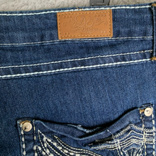 Load image into Gallery viewer, DO Denim Jeans Womens 9x32 (33x30.5) Blue Whiskered Spandex Embroidered Ladies
