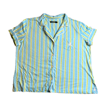 Load image into Gallery viewer, Lauren Ralph Lauren Shirt Womens Large Light Blue Striped Oversized Button Up
