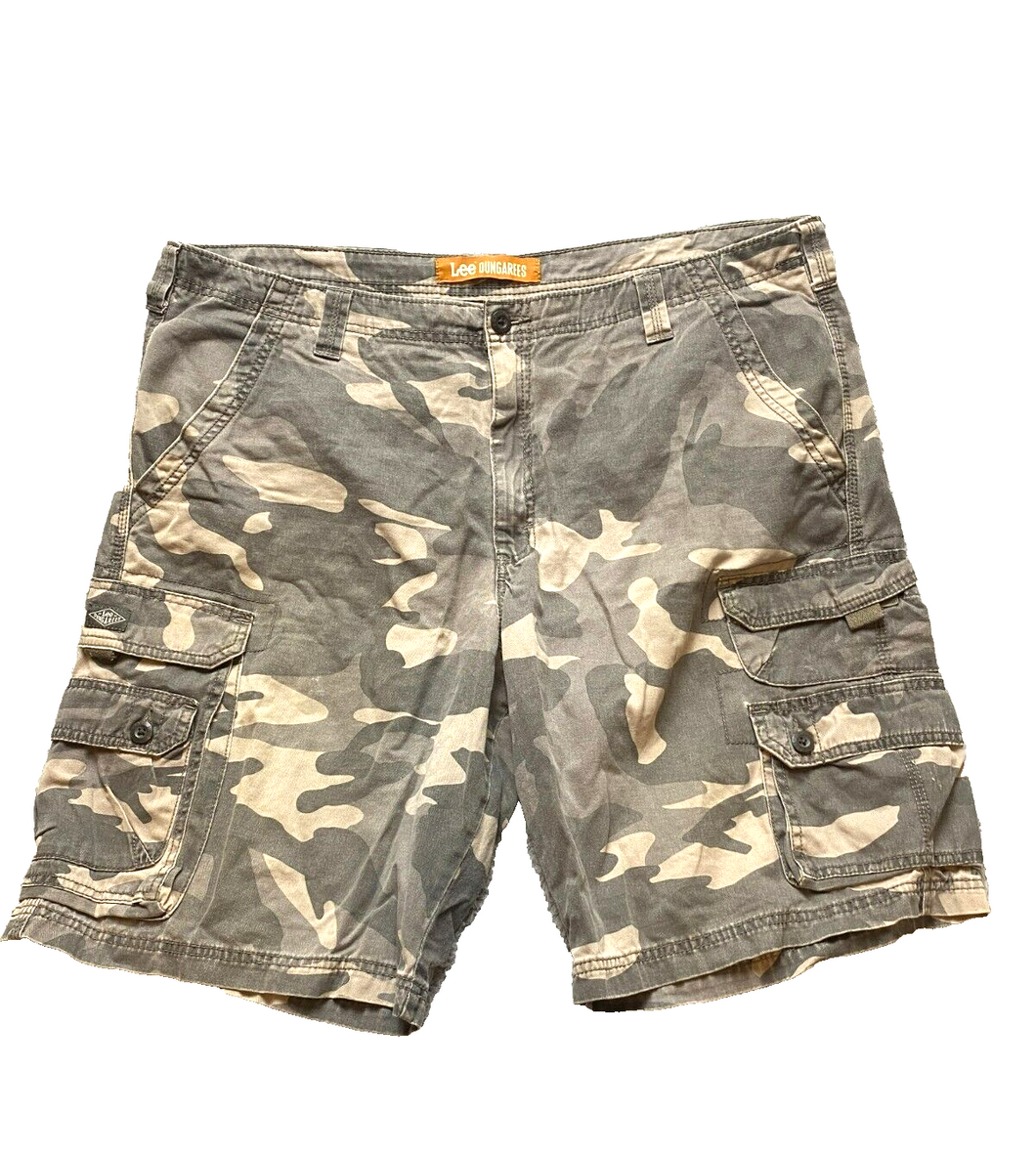 Lee Shorts Adult 40x10 Brown Camo Cargo Pockets Dungarees Outdoor Utility Mens