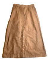 Load image into Gallery viewer, Vintage Lambswool Blend Skirt Womens 26" Waist Brown A-Line Maxi USA Made Ladies
