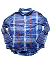 Load image into Gallery viewer, Prana Shirt Womens Small Blue Plaid Fillary Oversized Organic Cotton Ladies
