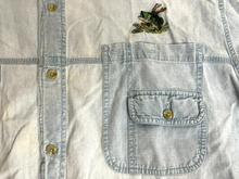 Load image into Gallery viewer, Red Head Shirt Adult 3XL XXXL Light Blue Denim Embroidered Bass Fish Pocket Mens
