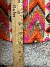 Load image into Gallery viewer, Buttons Shirt Womens Small Pink Orange Hippie Peasant Geometric Festive Boho USA
