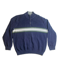 Load image into Gallery viewer, Eddie Bauer Sweater Adult Extra Large Tall Blue 1/4 Zip Mock Outerwear Knit Mens
