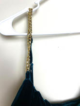 Load image into Gallery viewer, Cider Jumpsuit Womens 4XL Velvet Dark Green Gold Chain Strap Wide Leg Romper NWT
