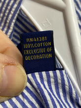 Load image into Gallery viewer, Ralph Lauren Shirt Adult Medium Blue White Striped Button Up Pink Pony Mens
