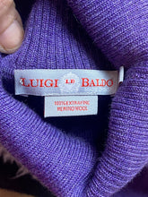 Load image into Gallery viewer, Luigi Baldo Sweater Womens Extra Large Purple Merino Wool Turtle Neck Pullover
