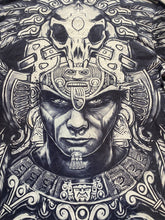 Load image into Gallery viewer, Aztec Mexican Shirt Adult Medium Steel Gray Ivory AOP Warrior Empire Tattoo Mens
