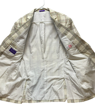 Load image into Gallery viewer, Alan Flusser Sport Coat Mens Medium Beige Plaid Single Breasted Suit Blazer Mens
