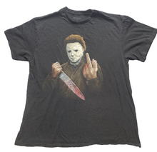 Load image into Gallery viewer, Halloween Michael Myers Shirt Adult Extra Large Black Flipping Off Horror Mens
