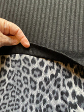 Load image into Gallery viewer, Susan Graver Dress Womens Extra Large Black Gray Leopard Sweater Rib Knit Ladies
