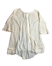 Load image into Gallery viewer, Anthropologie Altar'd State Shirt Womens Medium Beige Open Knit Sheer Tunic Boho
