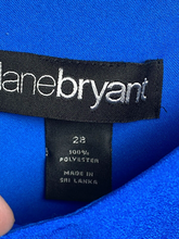 Load image into Gallery viewer, Lane Bryant Dress Womens 28 Blue White Colorblock with Belt Flared Hippie Ladies
