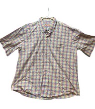 Load image into Gallery viewer, Alan Flusser Shirt Adult 2XL Rainbow Plaid Button Up Embroidered Logo Casual Men
